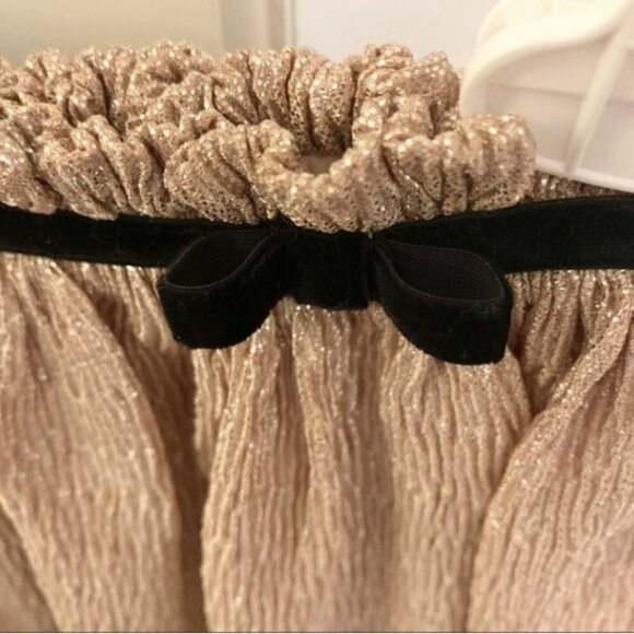 Kate Spade Gold Girls Metallic Crepe Skirt Gold Size 10 - Picture 7 of 7